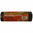 Пакет д/мусора 35л ПНД 14 мкм 15шт./рул. "АЛЬПАК" 50х57 с завязками ,чёрный